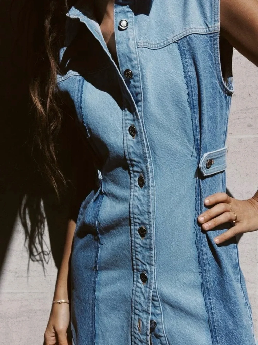 ZARA Denim Mini Dress - Picture 12 of 16